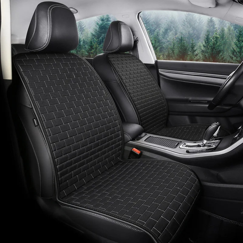 

Универсальная износостойкая льняная накидка на автомобильное сиденье, подушка, искусственная окантовка, противоскользящая дышащая наклад...