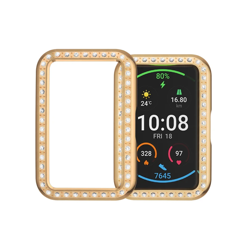TPU Soft Luxury Diamond Protector Case Shell Edge Frame For Huawei Watch Fit Strap Band Protective Film Strap For Huawei fit watch screen protector case watch protective case watch cover watch protective cover tpu protective case