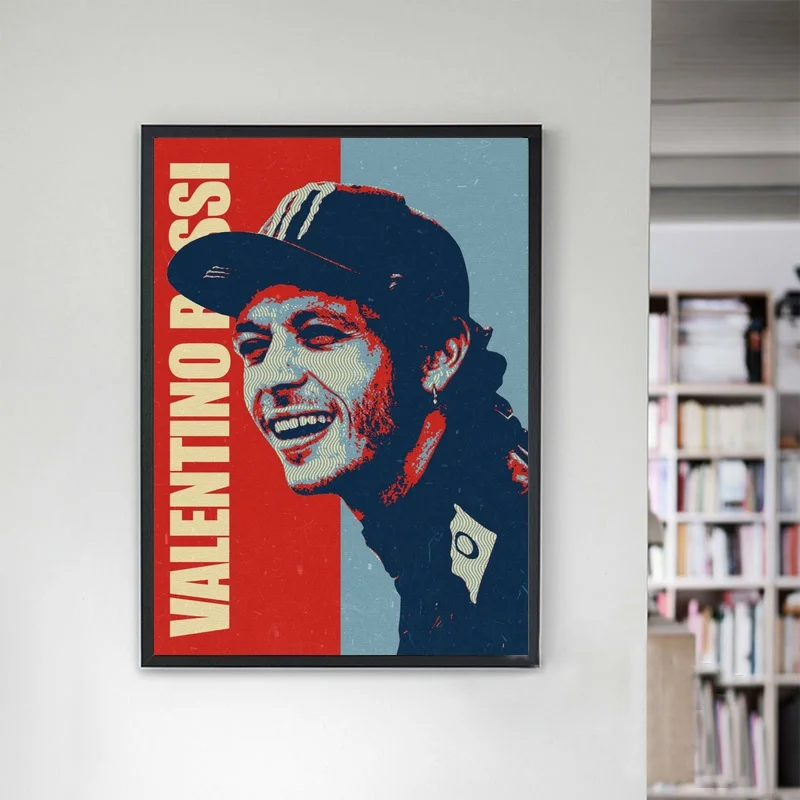 Valentino Rossi холст печать стены искусства домашний декор плакат без рамки - Цвет: 1