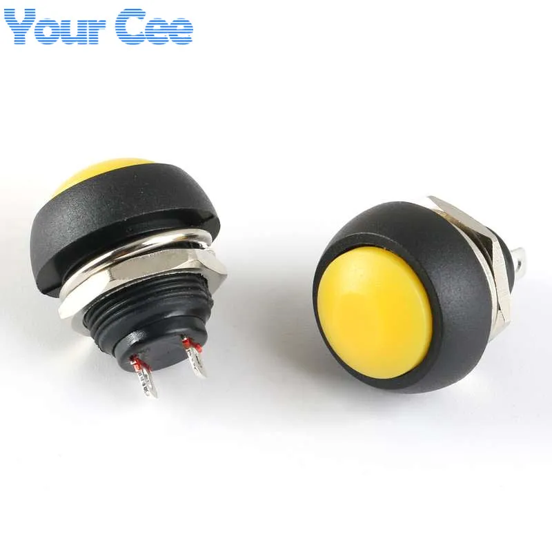 RedGreenWhiteBlackBlueYellowOrange ON-OFF 12mm Waterproof Momentary Push button Mini Switch Reset Non-locking PBS-33B (3)