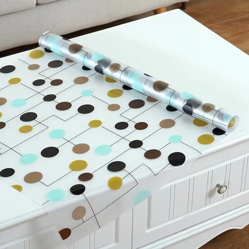 color dot BALLE прозрачная настольная скатерть из ПВХ прозрачная пластиковая скатерть протектор настольная дорожка коврик мягкое стекло для стола обеденный стол - Цвет: color dot