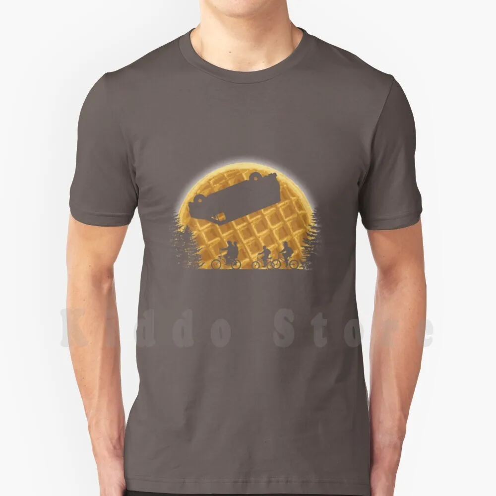 thumbnail image 1 of Stranger Moon T Shirt Cotton Men DIY Print Cool Tee 80s Moon Waffles Netflix Hawkins Upside Down Eleven Demogorgon Things 1980s, 1 of 5