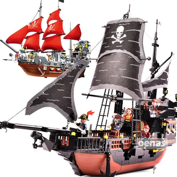 

Caribbean Pirate Black Pearl Ghost Ship large Model MOC Building Blocks kids Educational DIY toy boys Children Birthday gift