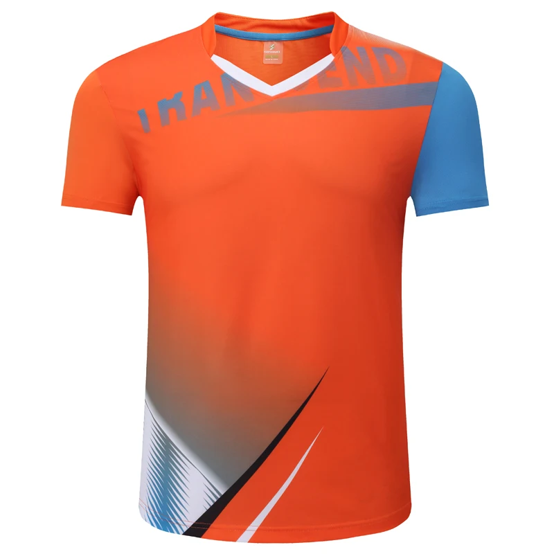 3902 orange 1 shirt Новинка, рубашка для бадминтона, Спортивная теннисная рубашка для женщин/мужчин, рубашки для настольного тенниса, одежда для тенниса из Джерси, рубашка для сухого тенниса Qucik 3903 - Цвет: 3902 orange 1 shirt
