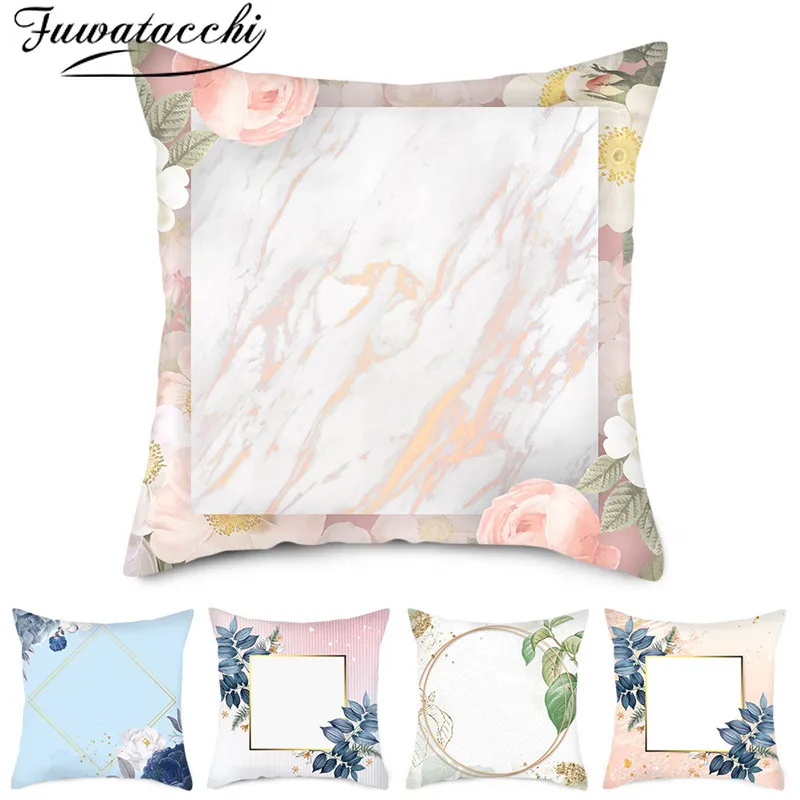 

Fuwatacchi Flowers Pattern Pillow Covers Simple Style Decor Cushion Cover for Home Sofa Decorative Throw Pillowcases 45*45cm