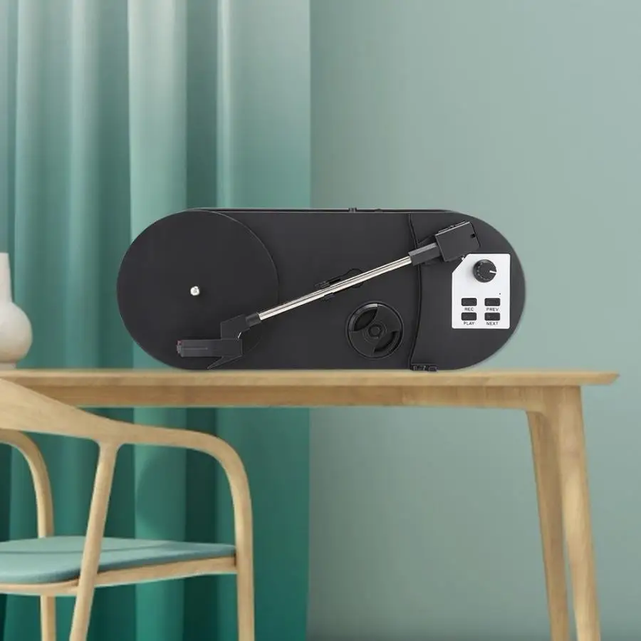 Mini Record Player LP Vinyl to MP3 Converter Portable Audio Converter Built-in Speaker Adjustable Arm clip Design