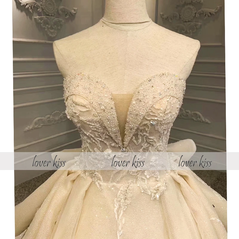 Lover Kiss Vestido De Noiva настоящая фотография Роскошная свадебная одежда свадебные бальные платья милое кружевное свадебное платье с аппликацией на заказ
