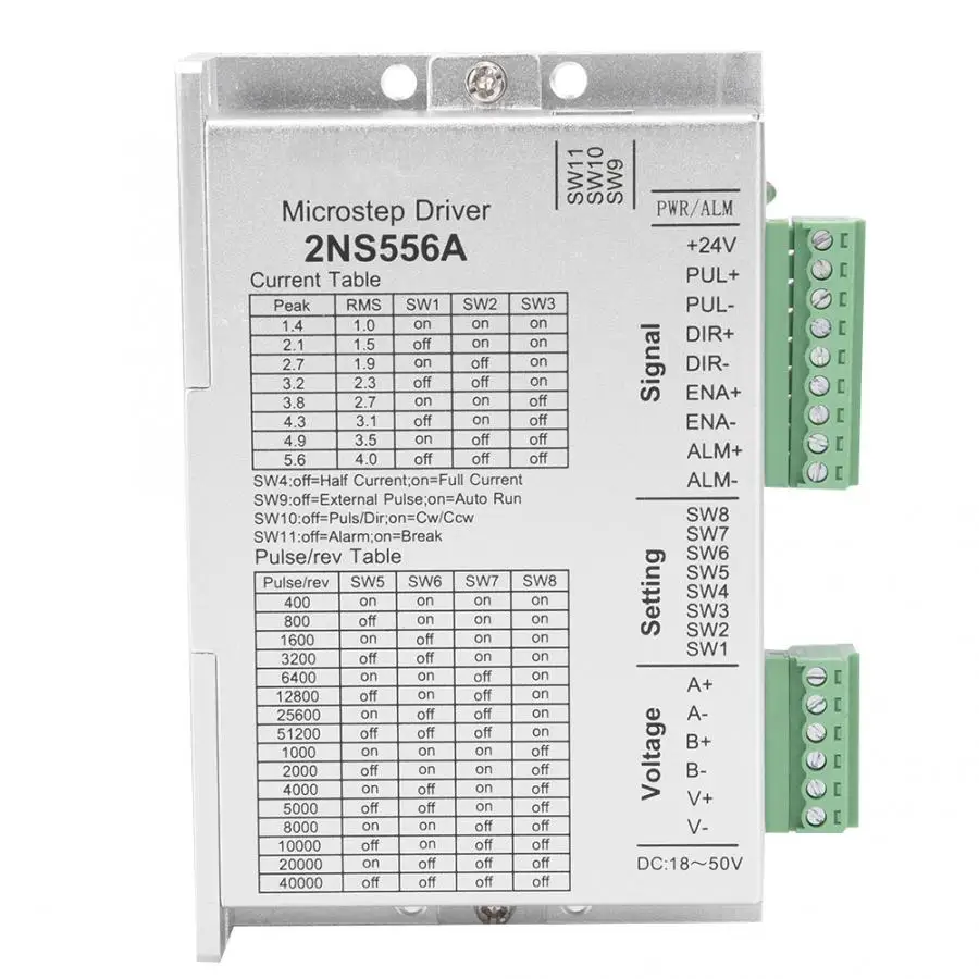 Драйвер шагового двигателя 2-фаз NEMA23 32-бит цифровой обработки сигналов 2NS556A