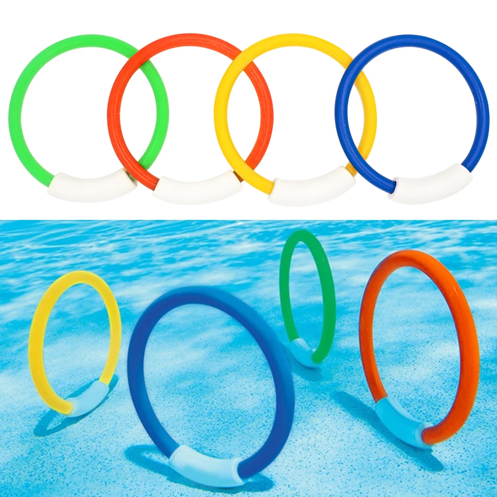 4pcs Diving Rings, Underwater Swimming Rings, Sinking Pool Toy For Kid