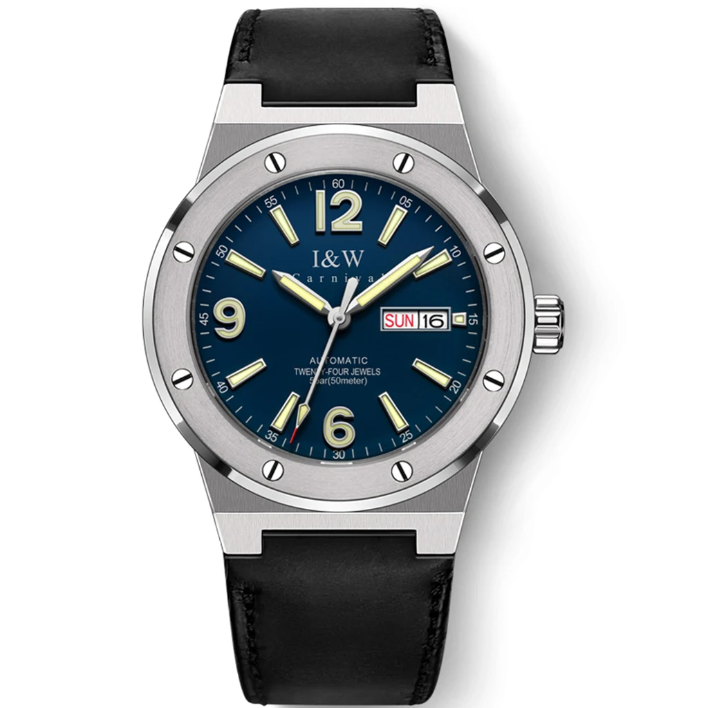 watchdives Orologi Subacquei da Uomo, NH35/NH36A Orologio da Polso Automatico 300 M Impermeabile 47,5 MM Orologio da Uomo Vetro Zaffiro Grande Orologio Analogico Luminoso