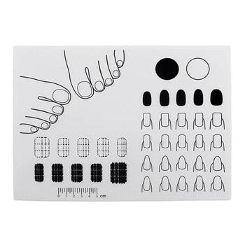 

Silicone Nail Art Stamping Mat Practice Coloring Pad Polish Palette(White)