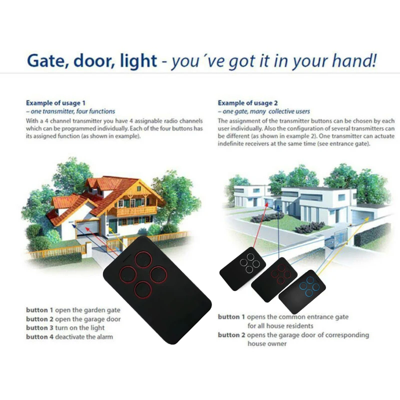 Multi-frequency Universal Remote Control 280-868MHZ Wireless Duplicator Electric Gate Garage Security Protect Door Key Switch