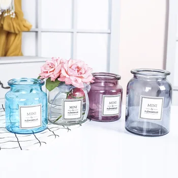 

Modern Creative Glass Vase Ornaments Home Furnishing Crafts Office Table Bouquets Flower Pot Wedding Decoration
