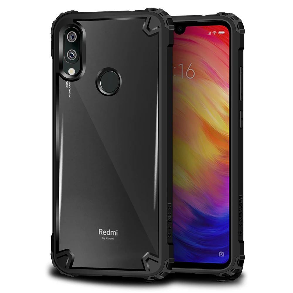 KAPAVER прозрачный гибридный жесткий чехол для Redmi Note 7/Redmi Note 7 Pro TPU бампер ударопрочный защитный задний Чехол