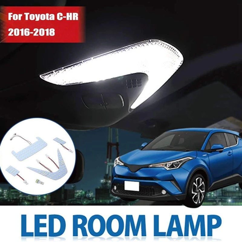 Для Toyota C-HR CHR светодиодный внутренний светильник для чтения белый светодиодный светильник на крышу 102 светодиодный s 6000K интерьерная сигнальная лампа наклейка