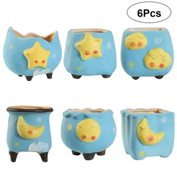 

6pcs Succulent Garden Accessories Flower Pot Flowerpot Breathable Durable Household Decorative Flower Pots For Home Garden