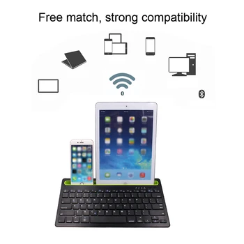 

Mini White Multi-Device Bluetooth Keyboard Portable Phone Pad Holder Keyboard For Windows For Android Built-In Holder Design