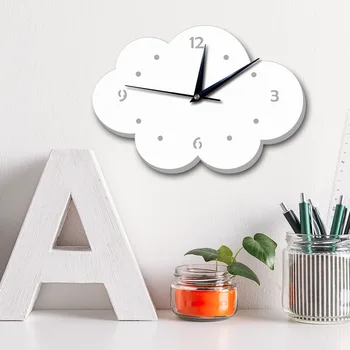 

Cute Cloud Shape Wall Mount Clock Wall Clock Non Ticking Silent Battery Operated Decorative Wall Clock for Kitchen Bedroom 1Set