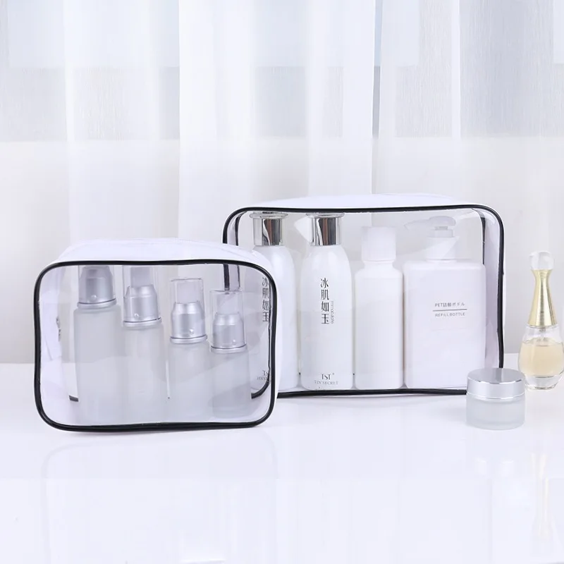 

New PVC Transparent Cosmetic Bag Travel Organizer Portable Cosmetics Washing Storage Box Large Capacity Makeup Bag