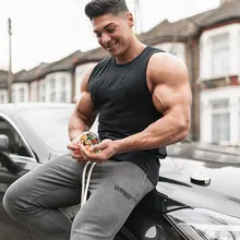 Мужской жилет для занятий спортом, фитнесом, бегом, тренировкой, повседневный жилет, облегающий, дышащий, вырез лодочкой, рубашка без рукавов