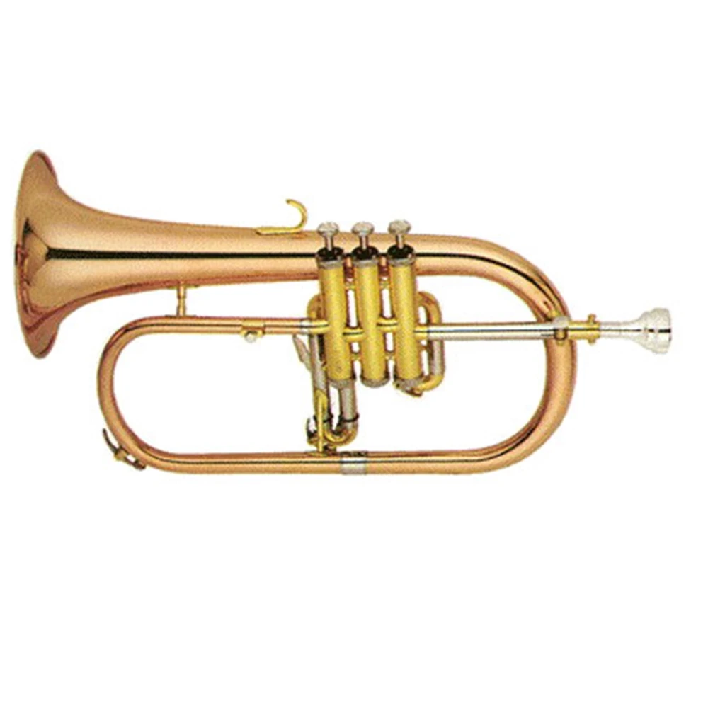 Gold lacquer Phosphor copper leadpipe and bell Tone Bb Flugelhorn