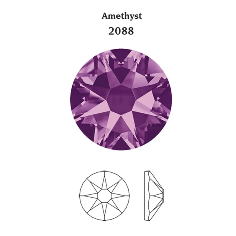 Amethyst YANRUO 2088 не горячая фиксация кристаллы наклейки с плоской обратной стороной на автомобили DIY Стразы на ногти лицо без клея для Одежда со стразами - Цвет: Amethyst