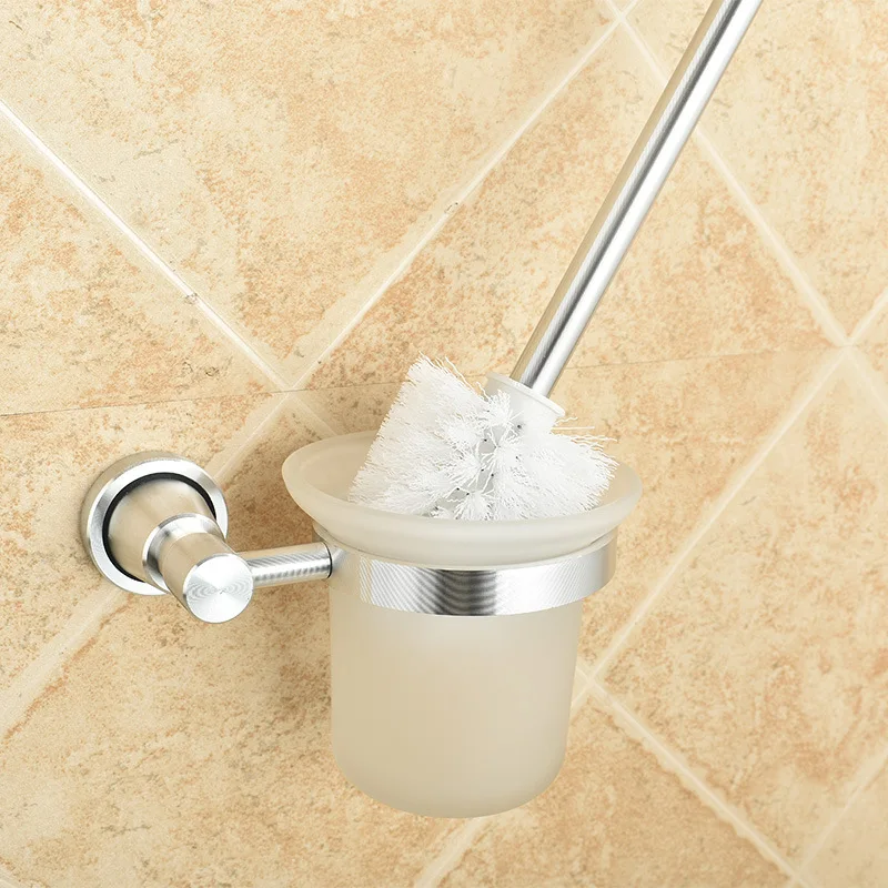 Manufacturers Recommend Brushed Alumimum Toilet Brush Case Alumimum Toilet Brush Set