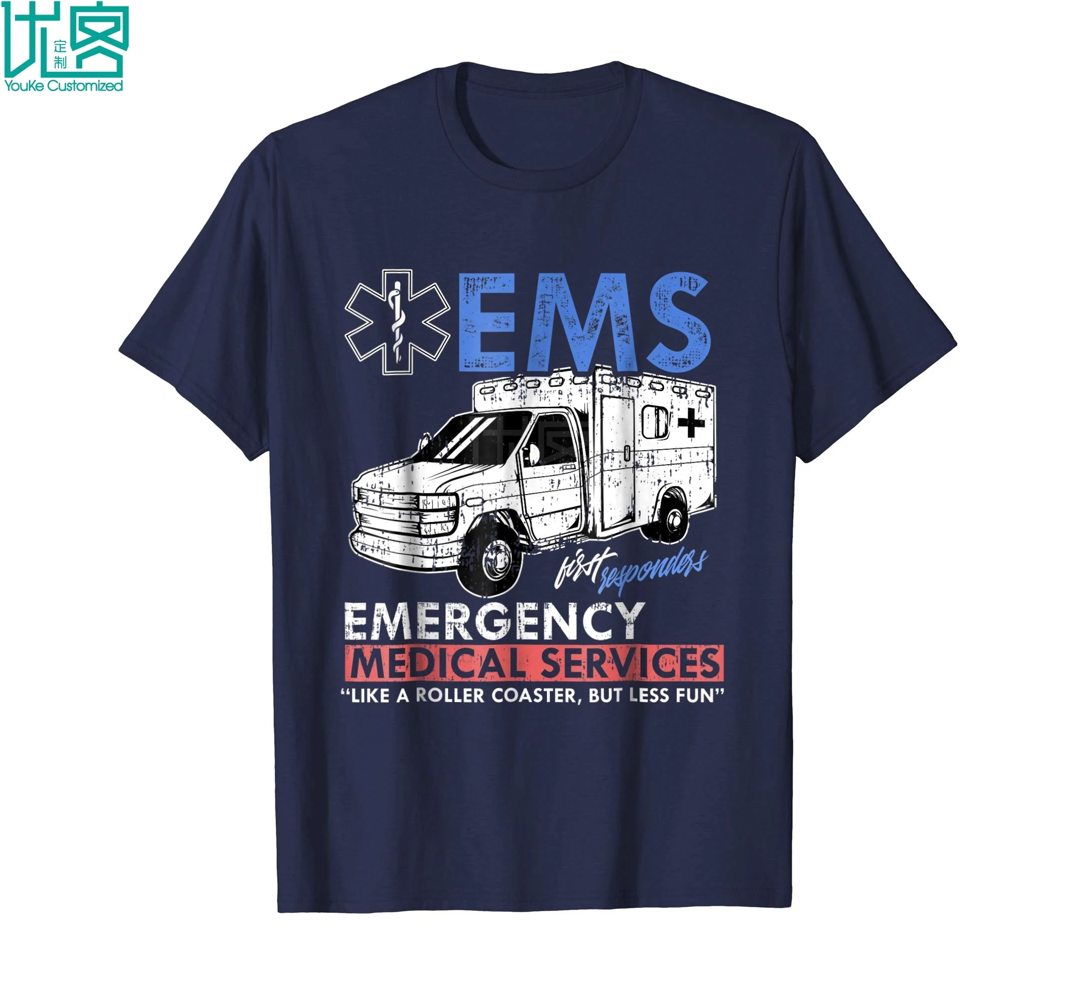 Ambulance Funny Ems T Shirt For Emergency Medical Services Amazing Short Sleeve Unique Casual Tees 100% Cotton Clothes |
