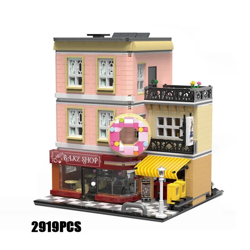 

Creator City street view moc building block Baking house model assemable bricks collection education toys collection for gift