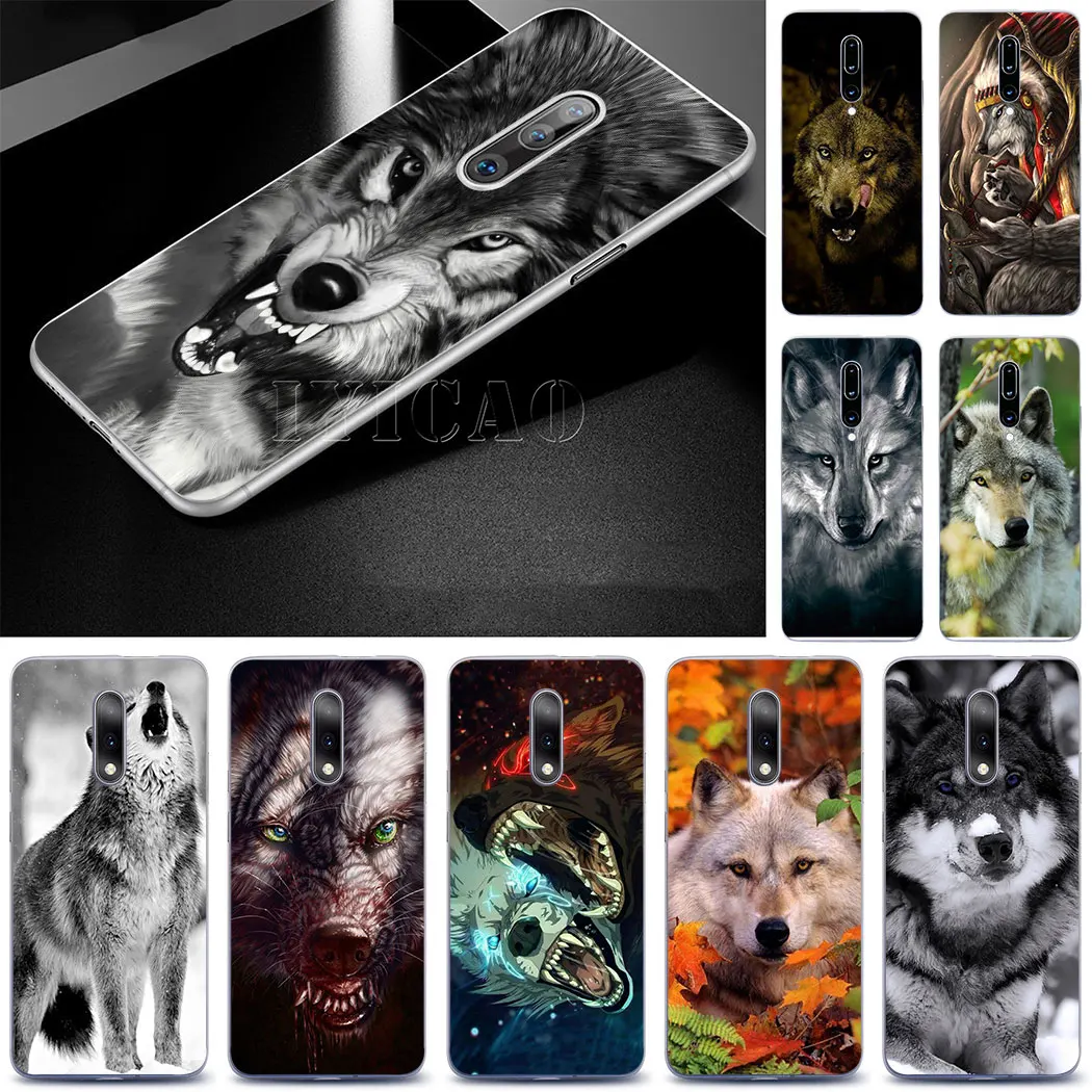 IYICAO Wolf Animal Black and White Hard Cover Shell for OnePlus 5 6 5T 6T 7 Pro phone Case | Мобильные телефоны и