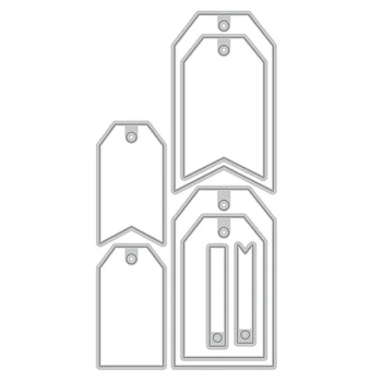 

2020 Hot New Banner Bookmark Tag Label Layered Nesting Frame Metal Cutting Dies For Scrapbooking Foil Card Paper Making no stamp