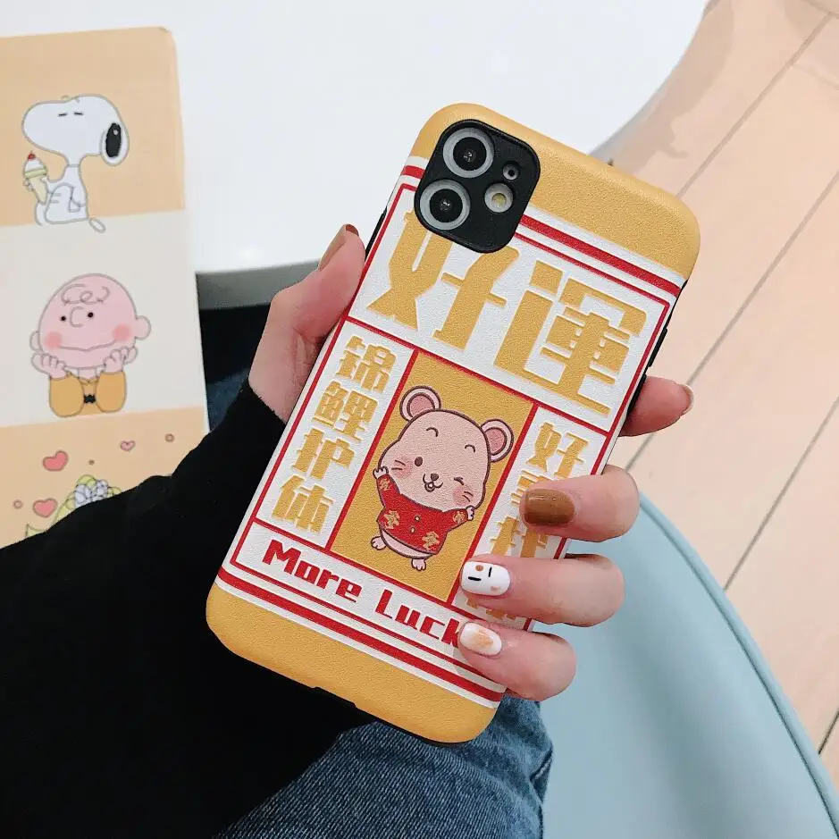 Милый 3D рельефный чехол с изображением из мультфильма Lucky Cat, богатая свинья, мышь, чехол для телефона для iphone 11 Pro xs max XR X 10 8 7 6 6S Plus, мягкая задняя крышка