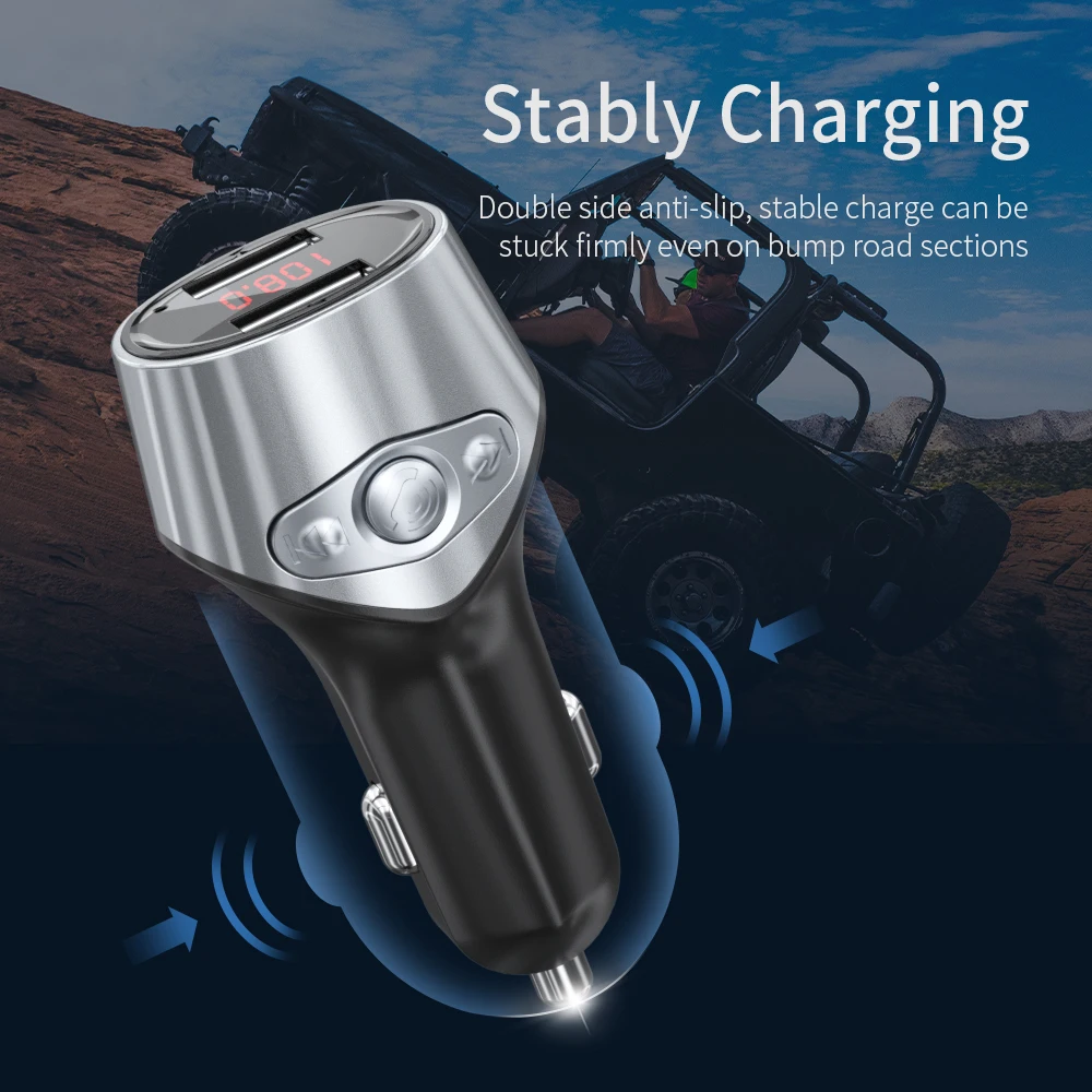 Essager Car Bluetooth 5 0 Wireless FM Transmitter Car Kit Handsfree Audio Receiver MP3 Player 3 5