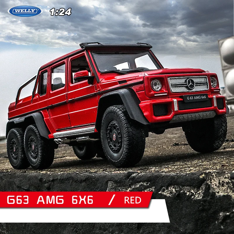 WELLY 1: 24mercedes G-Class G63 модель автомобиля из сплава Модель автомобиля Моделирование Украшение автомобиля коллекция Подарочная игрушка Литье под давлением модель мальчика - Цвет: G63 AMG