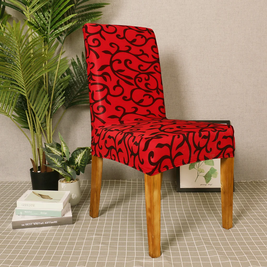 Vines Print Stretch Spandex Chair Cover Elastic Universal Seat Cover Home Decor Wedding Banquet Dining Room Drop Shipping D30