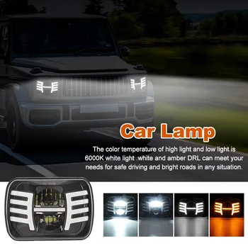 

2pcs 5x7inch Styling LED Headlight Waterproof 400W H4 Sealed Beam Super Bright Car Lamp DRL Turn Signal For YJ XJ