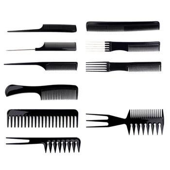 

10Pcs Hairdressing Combs Set Plastic Salon Barbers Hair Styling Brush Tools Kit MPwell
