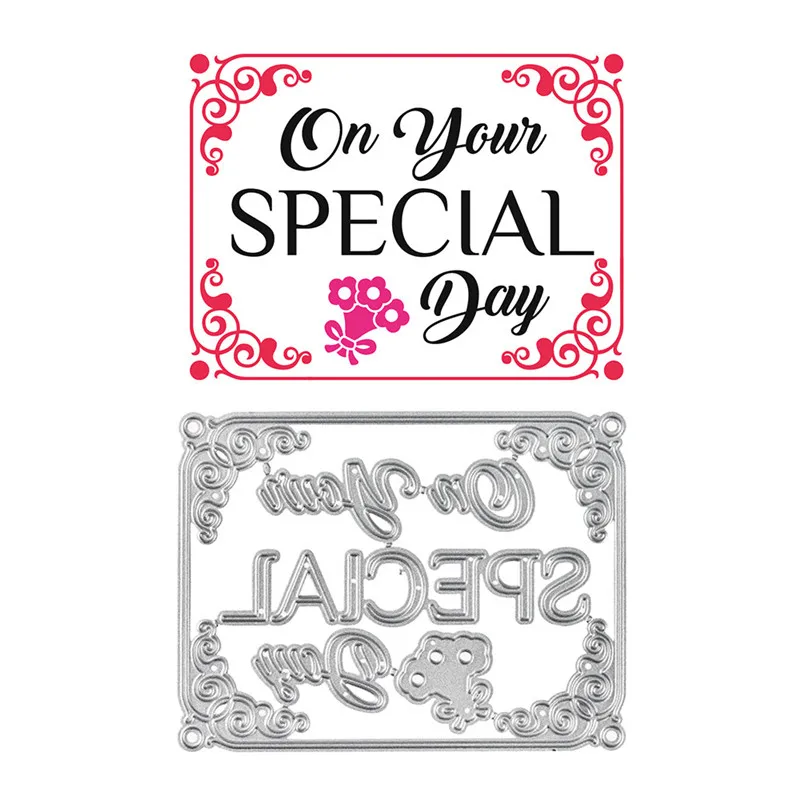 

DiyArts Special Day Letter Dies Lace Metal Cutting Dies New 2019 for Card Making Scrapbooking Embossing Cuts Craft Frame Dies