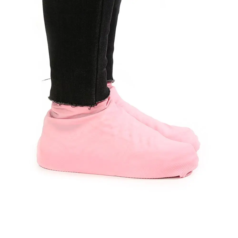 Силиконовые чехлы для обуви Многоразовые водонепроницаемые бахилы противоскользящие резиновые чехлы для обуви однотонные аксессуары для обуви S/M/L - Цвет: 3