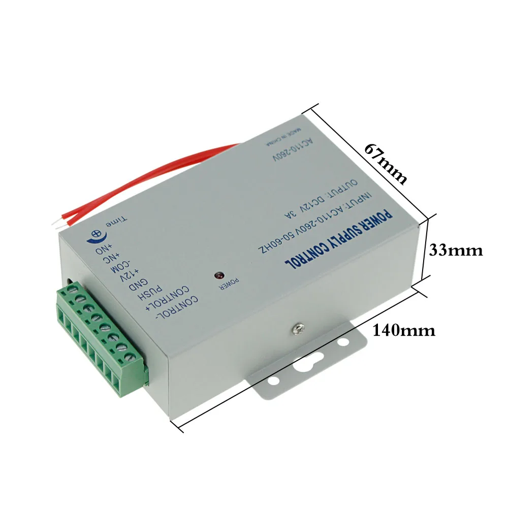 DC12V 3A Access Control System Power Supply Switch AC AC110V-260V Input Time Delay for Door Locks Video Intercom System K80 access control power supply