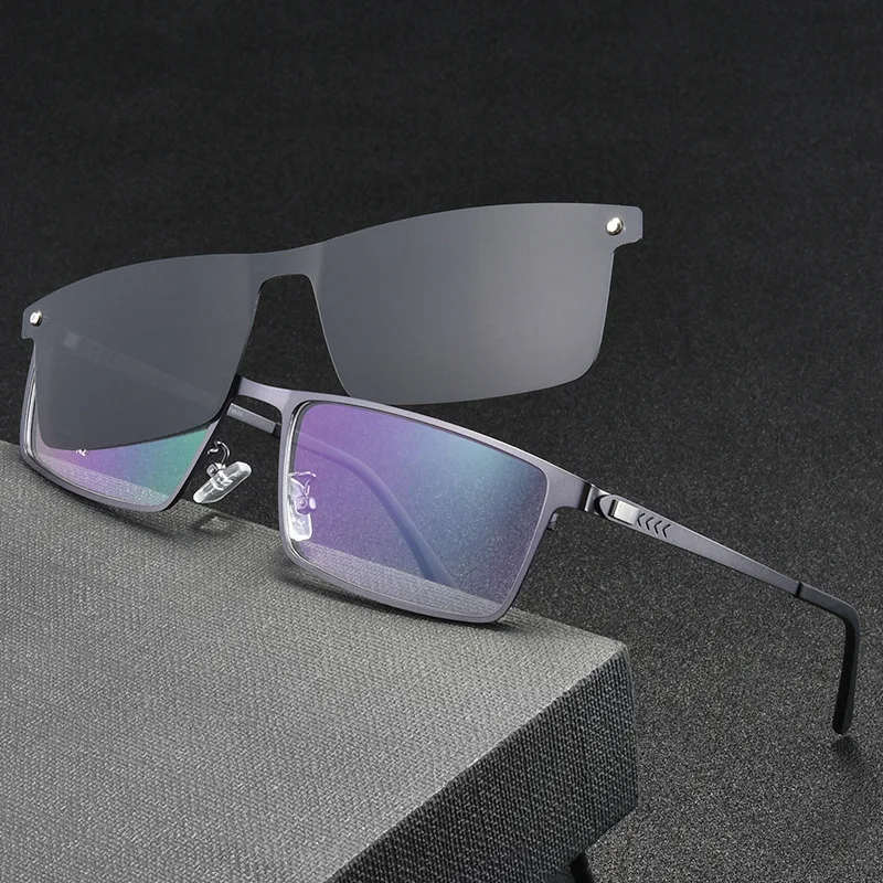 

retro Square polarized myopia clip sunglasses eyeglasses frame for men women prescription magnet set mirror eyewear frames FML
