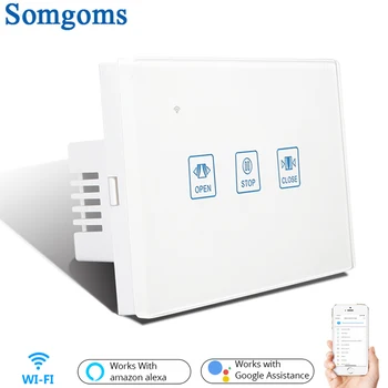 

WiFi curtain touch wall switch crystal board electric shutter intelligent switch Google remote control and Google home