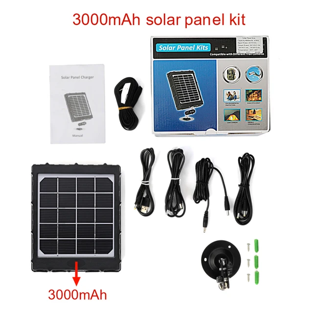 Wg8000 Hunting Trail Cameras Solar Panel Charger 6v 9v 12v 8000mah For Feeder Kit Forest Game Cameras 1 7mm Dc2 1mm Usb Adapter Hunting Cameras Aliexpress