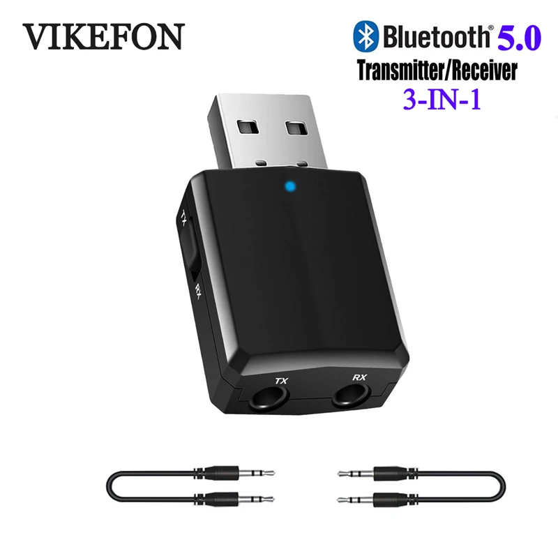 VIKEFON Bluetooth приемник передатчик мини стерео Bluetooth 5,0 аудио AUX RCA USB 3,5 мм разъем для ТВ ПК автомобильный комплект беспроводной адаптер
