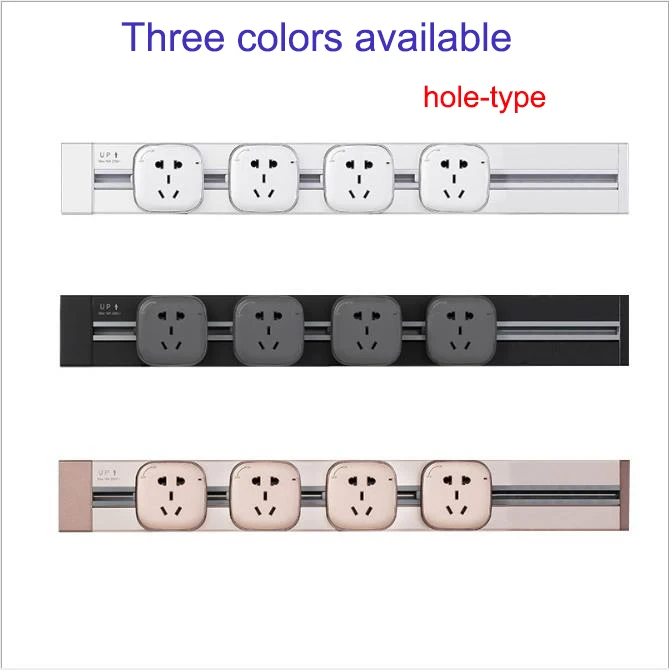 Aluminum Alloy Track Wall Socket 3 Colors 8000W EU Standard Electrical Plug Power Outlet Panel 250V 60cm 80CM EMBEDDED | Обустройство