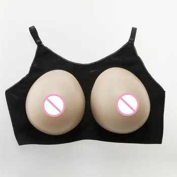 

2800g/set Silicone Boobs Fake Bra Breast Form Needn't Glue Unique Soft Silicone Breast-Bra Set For Shemale Crossdresser Party