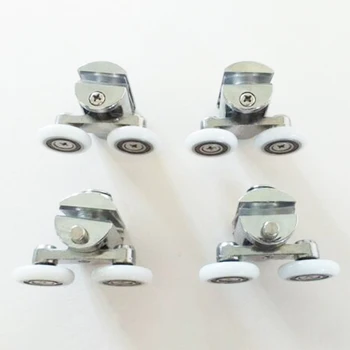 

4x Shower Glass Door Rollers/Runners/Wheels/Pulleys Replacement 23mm Twin Wheel Door Roller High Quality
