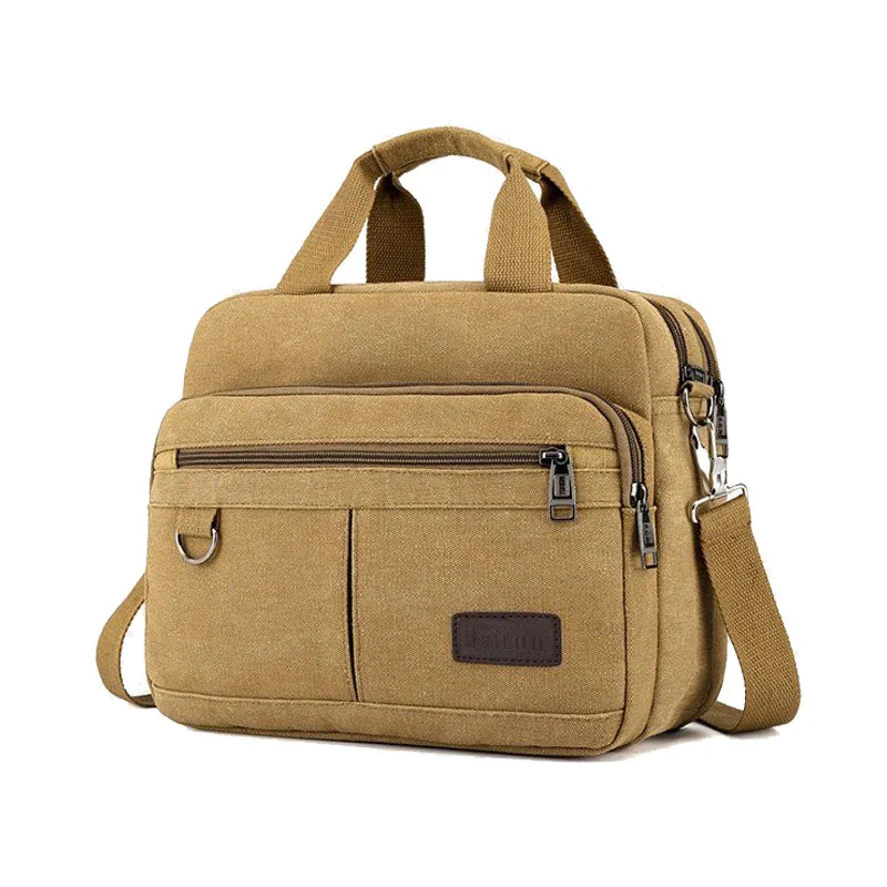 Мужская сумка Повседневная многофункциональная сумка через плечо портфель сумка-мессенджер Повседневная Сумка-тоут - Цвет: light brown