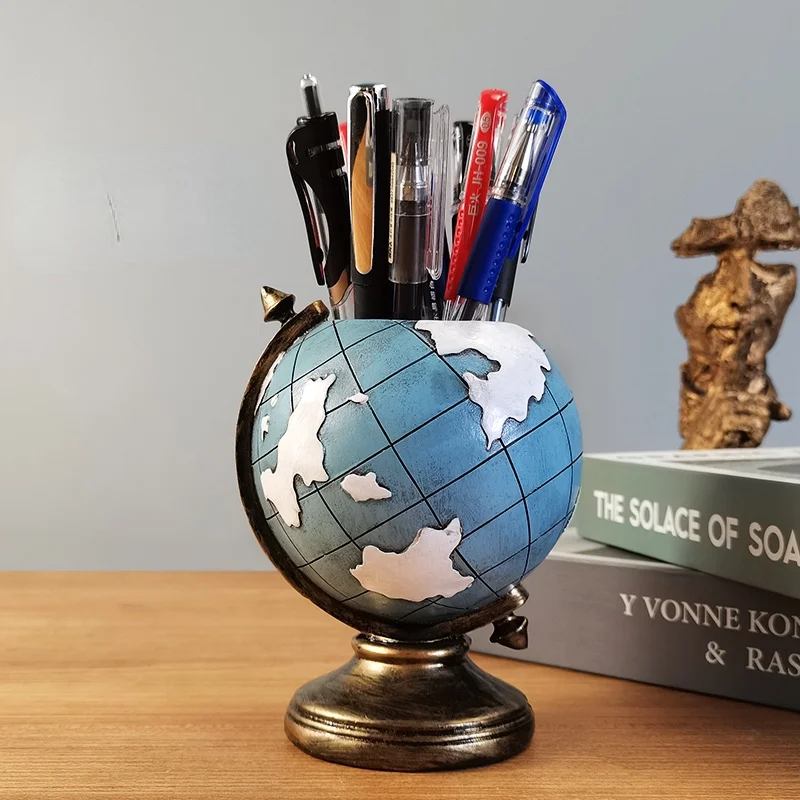 porte-stylo-retro-creatif-petit-globe-ornements-salon-bureau-petit-cadeau-frais-charmant