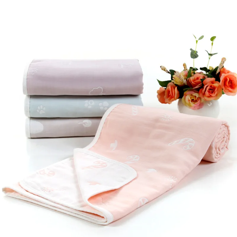 

Three Layer Gauze Bath Towel Children's Quilt Blanket Infants Class Children Summer Blanket Pure Cotton Jacquard Tencel Fiber Ai